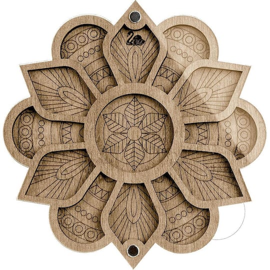 Wonderland Crafts 5.75" Mandala Bead Organizer with Transparent Cover